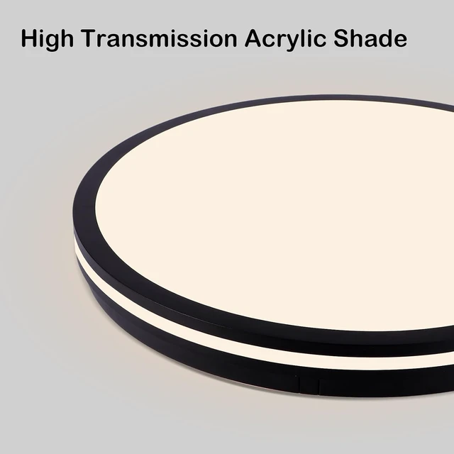 Alt view image 7 of 7 - 20inch Matte Black Round LED Flush Mount Ceiling Light IP54 50W