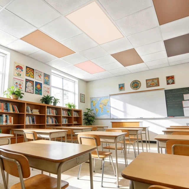 Alt view image 7 of 7 - 6 Pcs Fluorescent Light Covers for Ceiling Lights Classroom with 12 Magnets Decorative,4X2 Feet Magnetic Light Covers Office Light Covers Decorative Fixture Covers Replacement Home Brown
