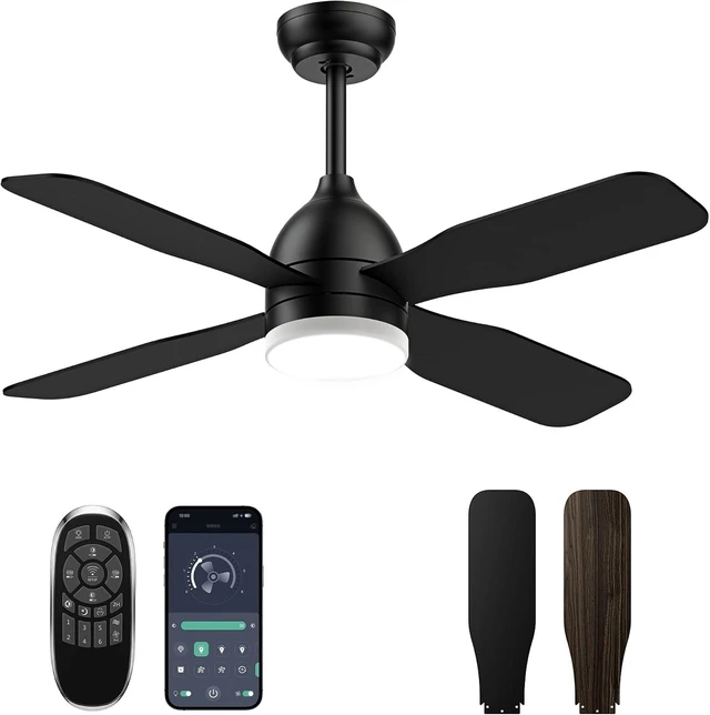 Main image of 42 Inch Ceiling Fan with Light, APP & Remote, Downrod Mount
