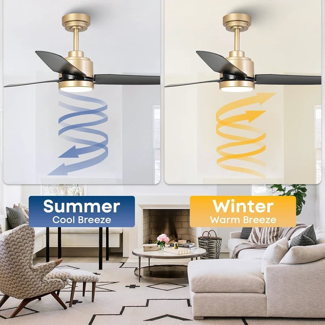 Alt view image 7 of 7 - 42 Inch Black Ceiling Fans with Lights and Remote/APP, Modern Ceiling Fan for Living Room Outdoor Ceiling Fan 6-Speed Adjustable Reversible DC Motor Timer Noiseless 3CCT Dimmable for Bedroom Office