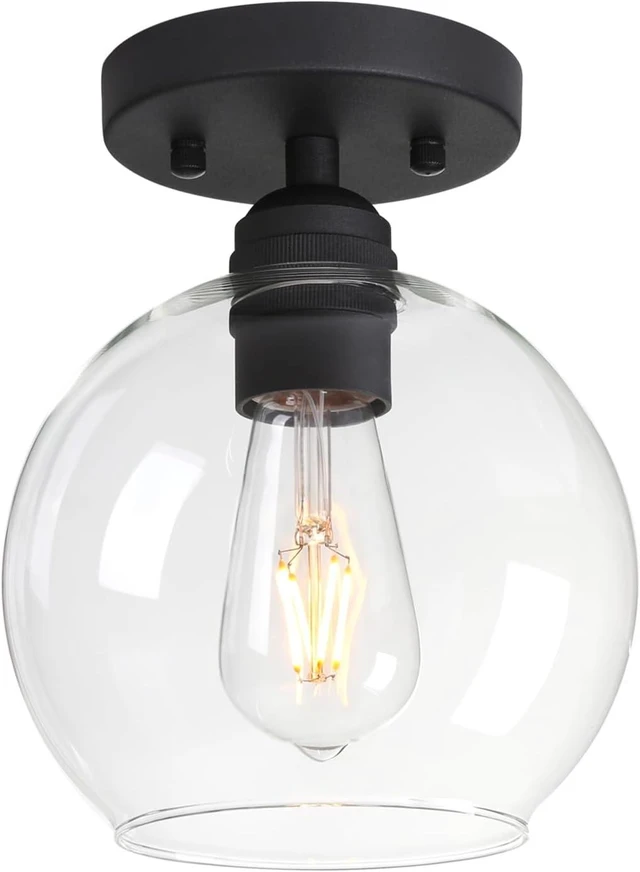 Main image of Yosoan Black Vintage Flush Mount Ceiling Light Fixture
