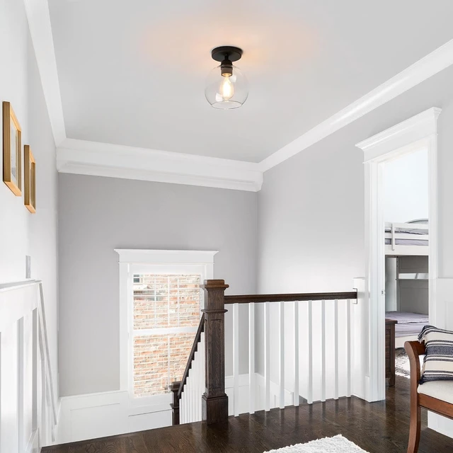 Alt view image 4 of 7 - Yosoan Black Vintage Flush Mount Ceiling Light Fixture