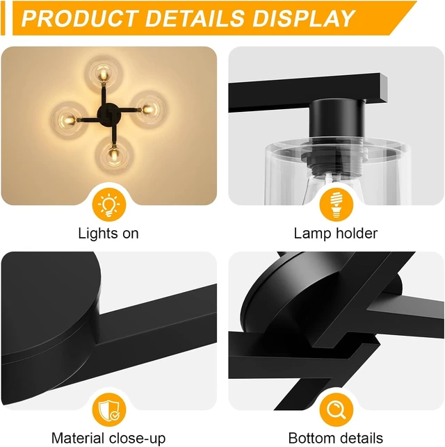 Alt view image 4 of 7 - Farmhouse Black Pendant Light for Modern Dining Room Lighting