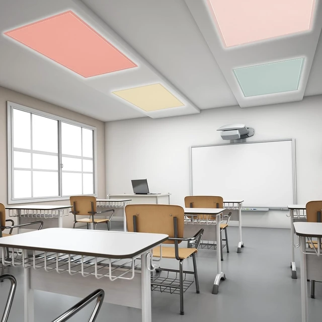 Alt view image 7 of 7 - 6 Pcs Fluorescent Light Covers with 60 Magnets Decorative for Classroom Ceiling Lights 4 x 2 Feet Magnetic Light Cover Filter Easy Install for Office Hospital Home Ceiling Supplies (Retro Rainbow)