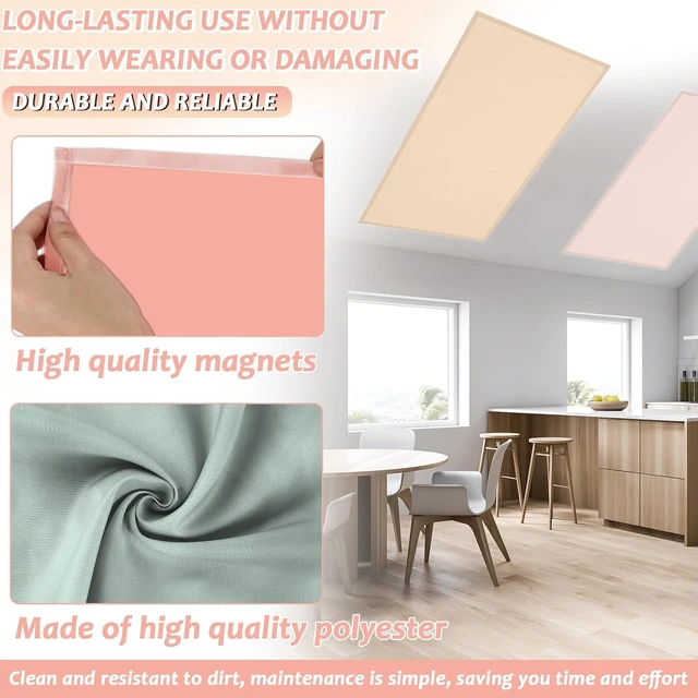 Alt view image 3 of 7 - 6 Pcs Fluorescent Light Covers with 60 Magnets Decorative for Classroom Ceiling Lights 4 x 2 Feet Magnetic Light Cover Filter Easy Install for Office Hospital Home Ceiling Supplies (Retro Rainbow)