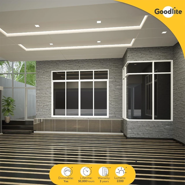 Alt view image 5 of 7 - Goodlite 8-inch 24W - LED Recessed Ultra-Thin Square Slim Wafer Downlight, Dimmable (Triac), 2200 Lumens, 3 Color Selectable 3000K-4100K-5000K, CRI 90+, ETL Listed, 50k Hour, 225W Equal, 1ct (G-20229)