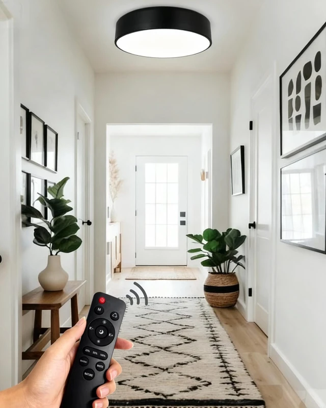 Alt view image 2 of 7 - Kalium 13" Flush Mount Ceiling Light Fixture with Remote 18W Dimmable 3CCT