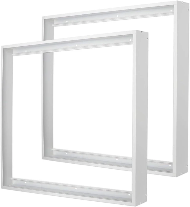 Main image of 2 Pcs 2x2FT Aluminum Surface Mount Kit for LED Flat Panel Light, Surface Mounting Bracket Kit, 24"x 24" Ceiling Light Frame, Good for Panel and Drop Ceiling Troffer Light Fixtures