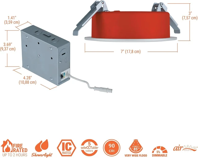 Alt view image 2 of 7 - HALO RL Fire-Rated 6 in Canless LED 1400 Lumens 5CCT 2700K-5000K Dimmable