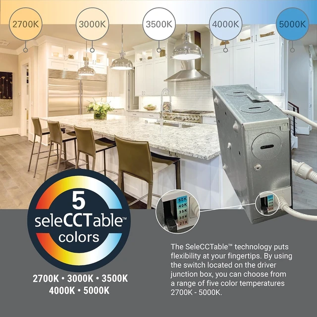 Alt view image 5 of 7 - HALO RL Fire-Rated 6 in Canless LED 1400 Lumens 5CCT 2700K-5000K Dimmable