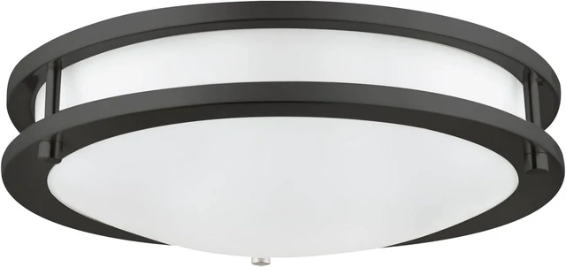 Main image of Diodesy- 12 Inch Flush Mount Double Ring Ceiling Light Fixture Black Trim LED Lamp 3CCT 3000K/4000K/5000K Dimmable 20W 1500 Lumens for Hallway Kitchen Bathroom Bedroom Living Room ETL Listed
