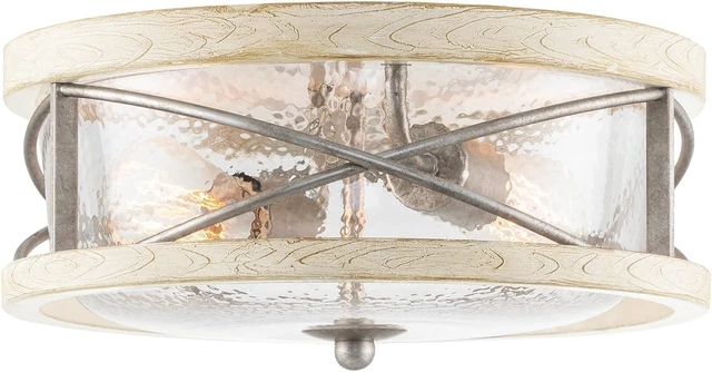 Main image of Kira Home Blaylock 13" Modern Farmhouse Flush Mount Ceiling Light, 2-Light