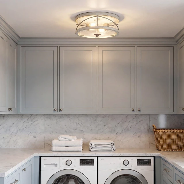 Alt view image 3 of 7 - Kira Home Blaylock 13" Modern Farmhouse Flush Mount Ceiling Light, 2-Light
