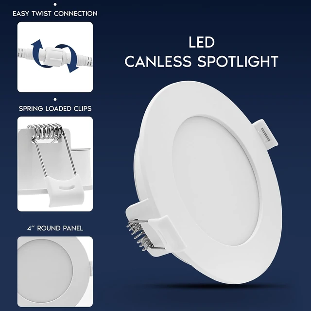 Alt view image 3 of 7 - LUXRITE 4 Inch LED Recessed Light, ECO Backlit Mini Panel Spotlight, 4 Pack