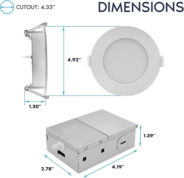 Alt view image 4 of 7 - LUXRITE 4 Inch LED Recessed Light, ECO Backlit Mini Panel Spotlight, 4 Pack