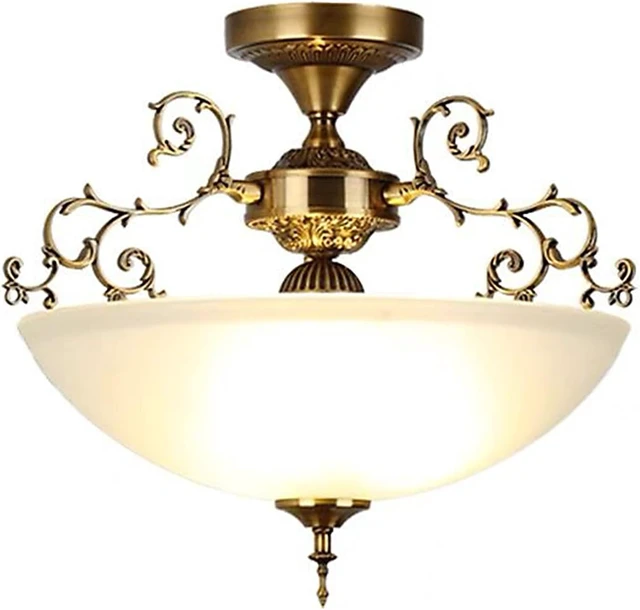 Main image of The 16-inch Wide Glass Circular White Glass Ceiling lamp E26 Screw-Type 3-lamp is Suitable for Lighting in Living Rooms, Kitchens, foyers, bedrooms, Balconies and corridors