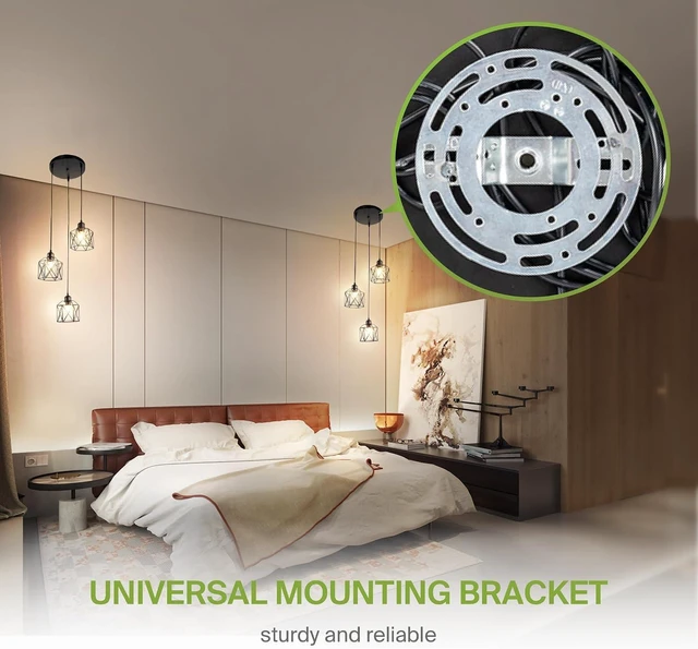 Alt view image 6 of 7 - ASD Black Pendant Light Fixture - 3xE26 120V ETL Modern Pendant Lights Kitchen Island, Industrial Hallway, Living Room, Kitchen Island Lighting, Hanging Dining Room Light Fixtures Over Table