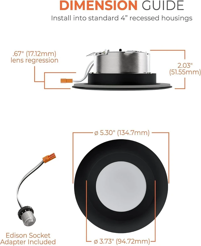 Alt view image 2 of 7 - HALO LT 4 inch LED recessed Can Light Trim 5CCT dimmable 685lm Black 4PK