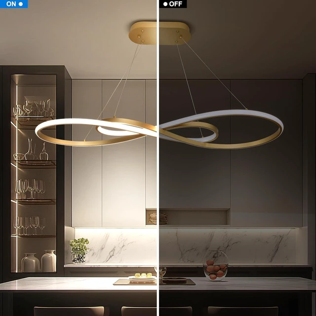 Alt view image 3 of 5 - Modern LED Pendant Light,Gold, Dimmable Chandelier