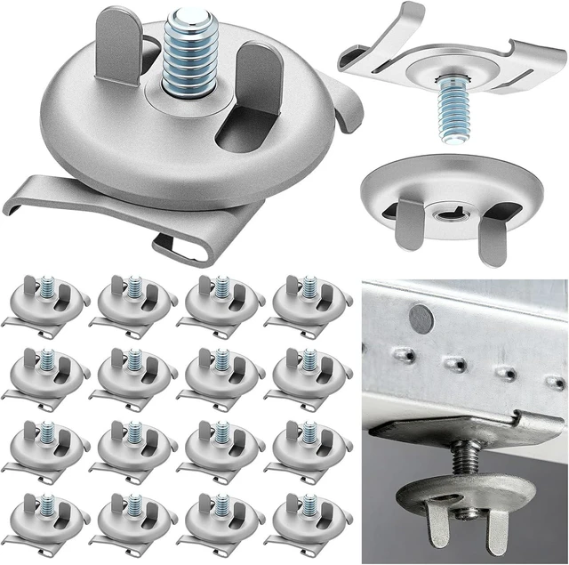 Main image of Silkfly 25 Pcs Silver Spring Steel T Bar to Electrical Fixture Twist Clip