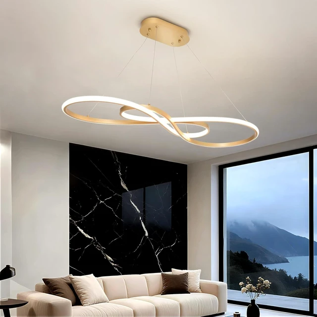 Alt view image 5 of 5 - Modern LED Pendant Light,Gold, Dimmable Chandelier