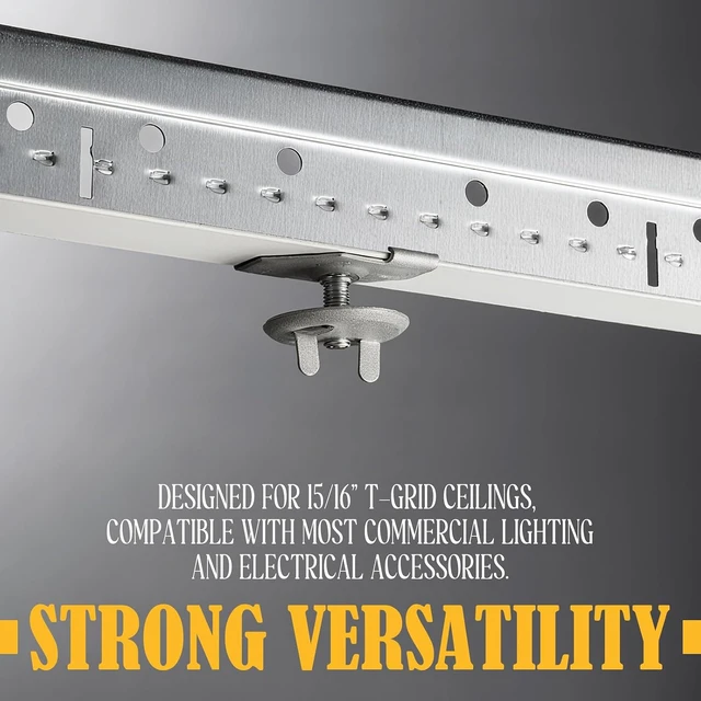 Alt view image 7 of 7 - Silkfly 25 Pcs Silver Spring Steel T Bar to Electrical Fixture Twist Clip