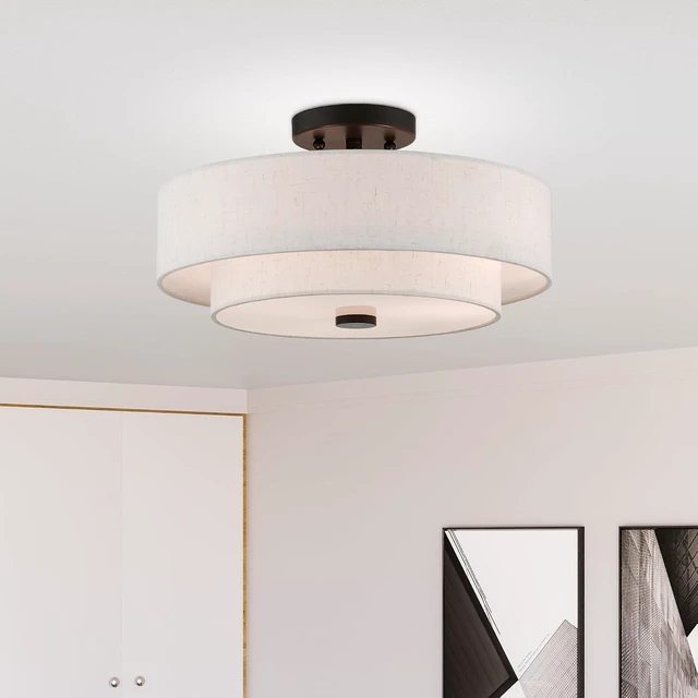 Alt view image 7 of 7 - Livex Lighting 51084-92 Ceiling Mount, English Bronze