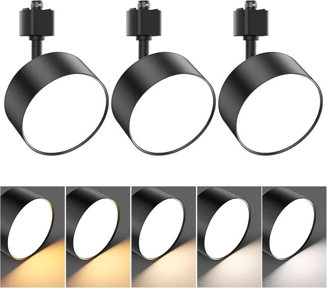 Main image of 5 Color Diffuse LED Track Lighting Heads H Type, 20W Black 3 Pack