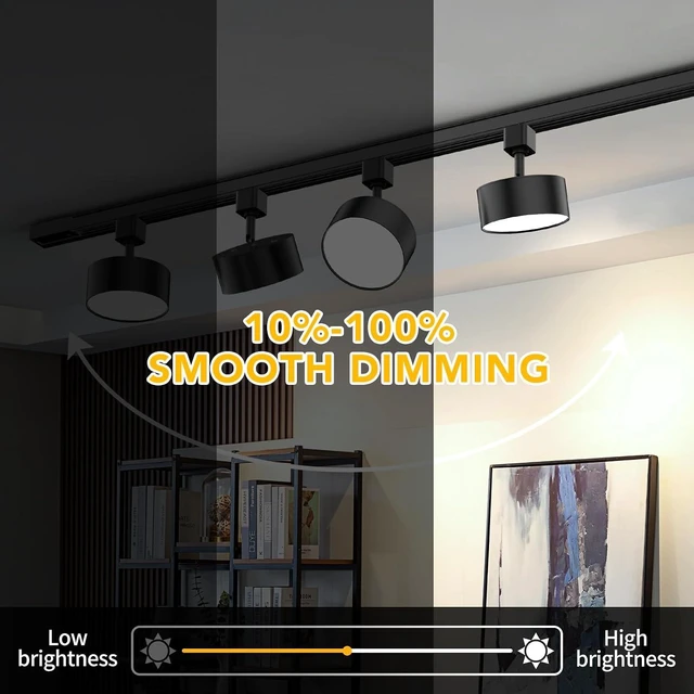 Alt view image 4 of 7 - 5 Color Diffuse LED Track Lighting Heads H Type, 20W Black 3 Pack