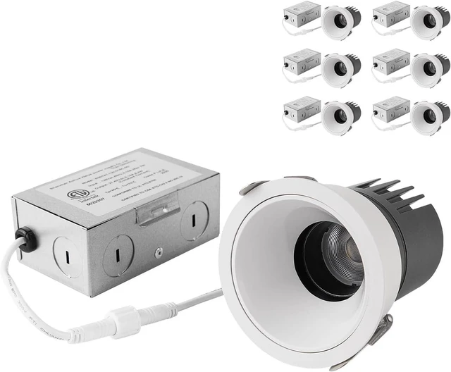 Main image of 3 Inch LED Recessed Downlight,7W Dimmable Anti-Glare Ceiling Light with Junction Box, CRI92 560LM,5 CCT (2700K-5000K) White Lighting Fixture (6)