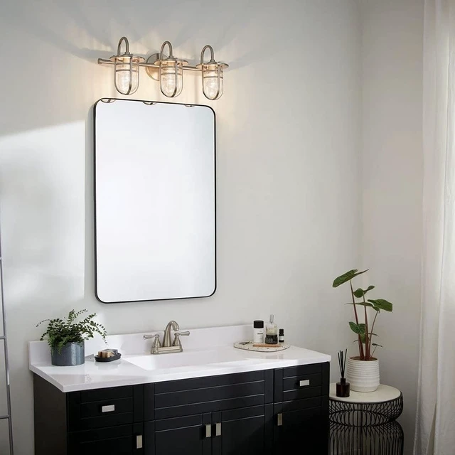 Alt view image 2 of 7 - Kichler Caparros 3-Light Semi-Flush Mount Light, Brushed Nickel