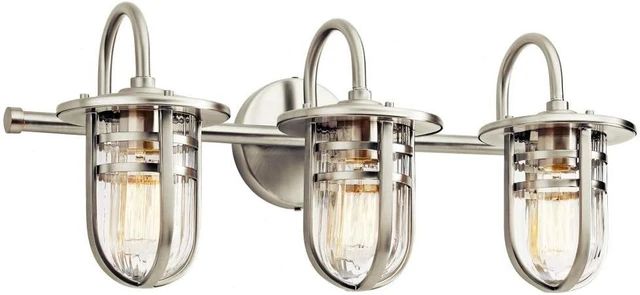 Main image of Kichler Caparros 3-Light Semi-Flush Mount Light, Brushed Nickel