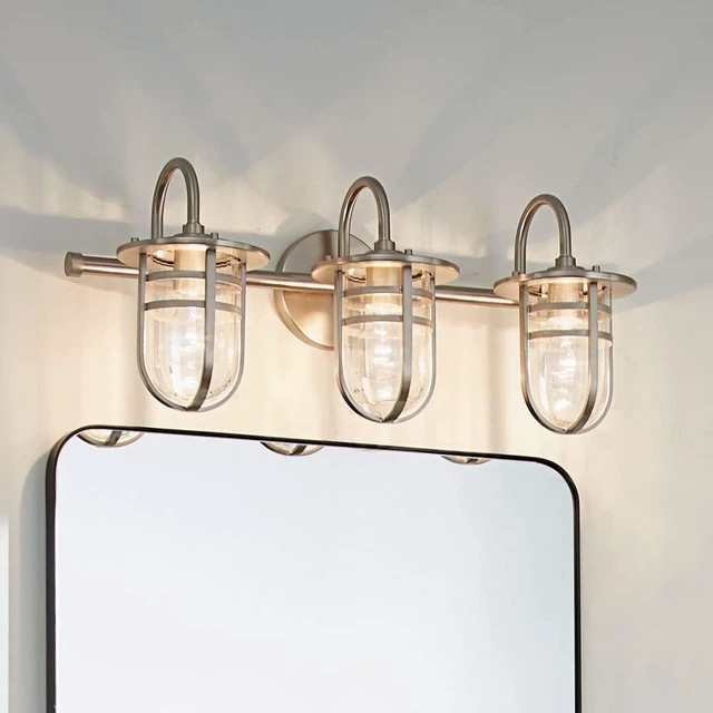 Alt view image 5 of 7 - Kichler Caparros 3-Light Semi-Flush Mount Light, Brushed Nickel