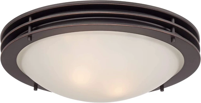 Alt view image 2 of 7 - Button 16" Wide Bronze Glass Bowl 2-Light Flush Mount Ceiling Fixture