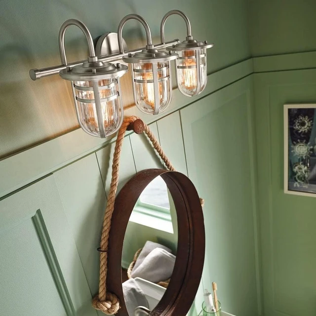 Alt view image 7 of 7 - Kichler Caparros 3-Light Semi-Flush Mount Light, Brushed Nickel