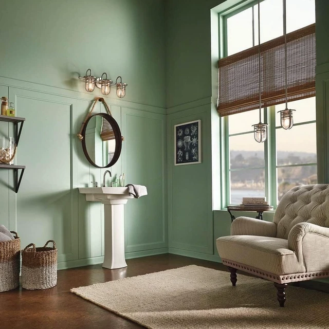 Alt view image 6 of 7 - Kichler Caparros 3-Light Semi-Flush Mount Light, Brushed Nickel