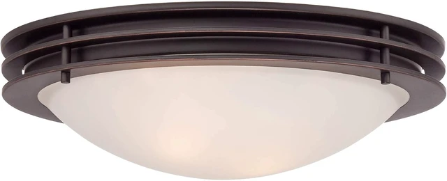 Alt view image 3 of 7 - Button 16" Wide Bronze Glass Bowl 2-Light Flush Mount Ceiling Fixture