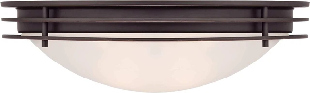 Alt view image 6 of 7 - Button 16" Wide Bronze Glass Bowl 2-Light Flush Mount Ceiling Fixture