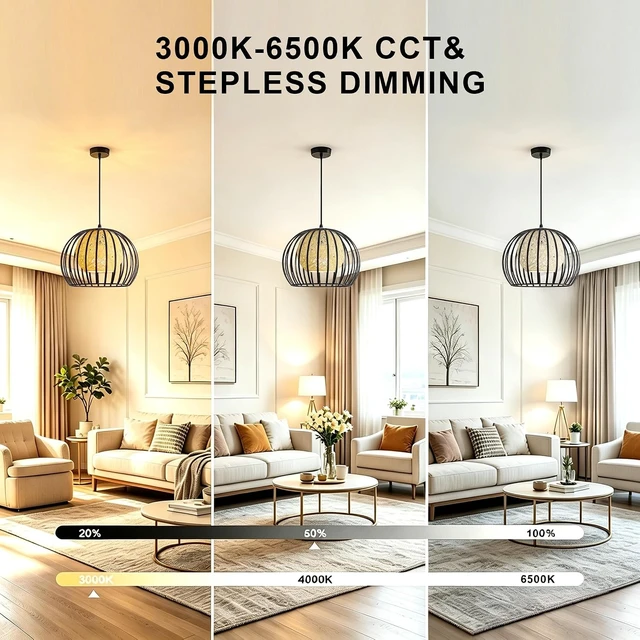 Alt view image 3 of 7 - Pendant Light Modern Chandelier with Remote Control for Living Dining Room