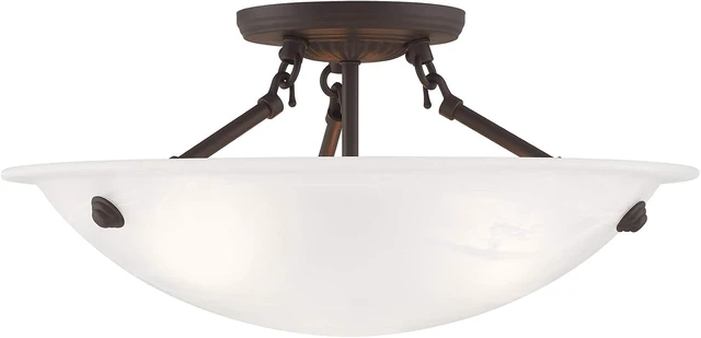 Alt view image 2 of 5 - Livex Lighting 4273-07 Oasis 3-Light Ceiling Mount, Bronze