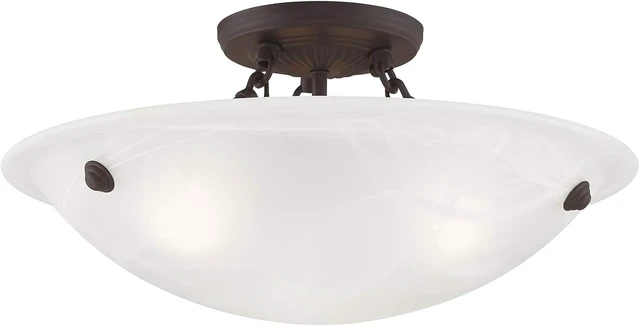 Alt view image 3 of 5 - Livex Lighting 4273-07 Oasis 3-Light Ceiling Mount, Bronze