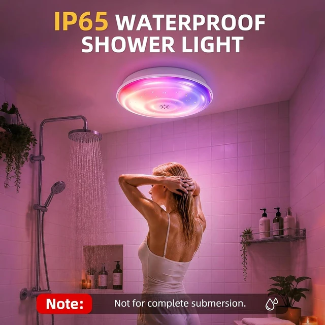 Alt view image 3 of 7 - Shower Light IP65 Waterproof Rechargeable Shower Lights for Inside Shower