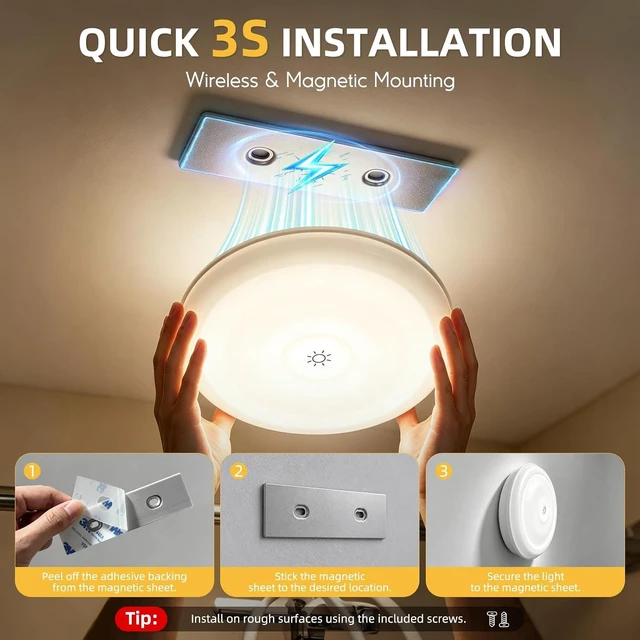Alt view image 7 of 7 - Shower Light IP65 Waterproof Rechargeable Shower Lights for Inside Shower