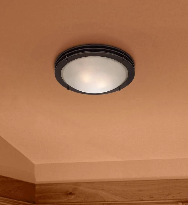 Alt view image 7 of 7 - Button 16" Wide Bronze Glass Bowl 2-Light Flush Mount Ceiling Fixture