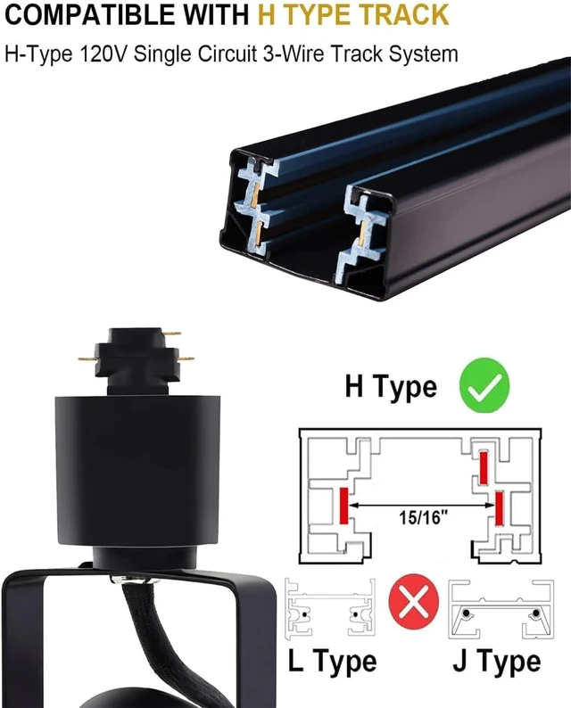Alt view image 3 of 7 - 12 Pack LED Track Lighting Heads with Remote, 2700K-6500K Stepless Color Dimming H Type Track Light Fixtures, 10W 1000LM Dimmable Ceiling Spotlight for Kitchen Accent Art,Black