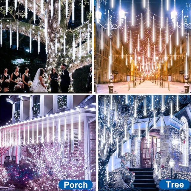 Alt view image 2 of 7 - EAGWELL Christmas Meteor Rain Lights Outdoor 16 Inch 20 Tubes,Shine White