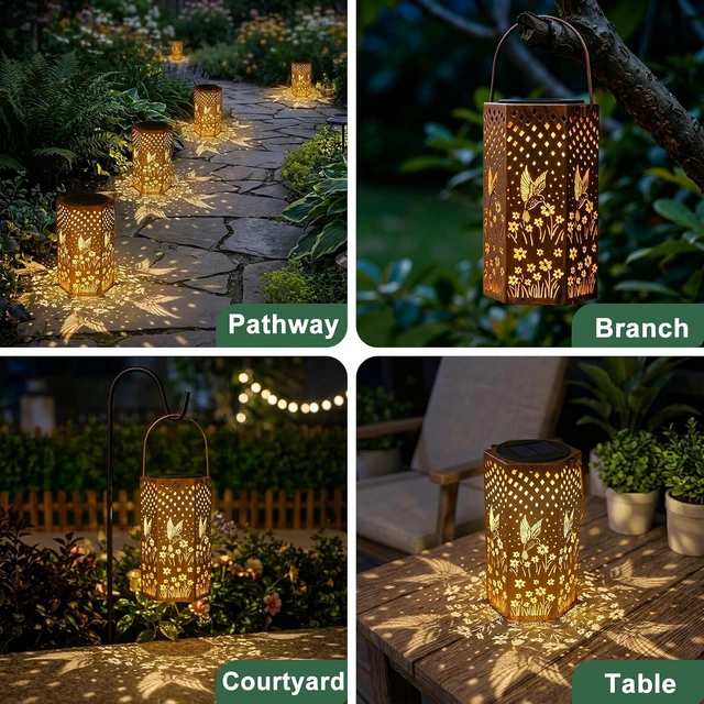 Alt view image 5 of 7 - Eandisom Birthday Gifts for Women Solar Lanterns Outdoor Waterproof