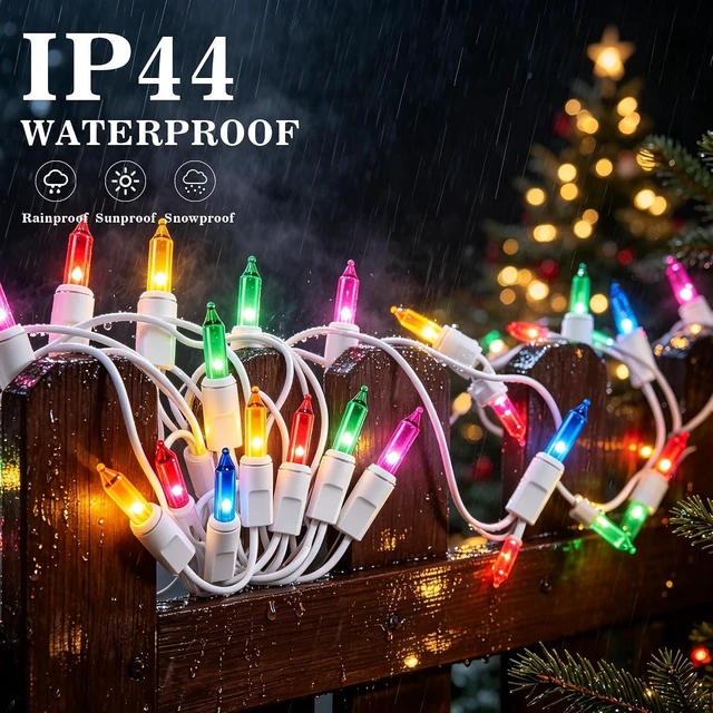 Alt view image 4 of 7 - TW SHINE 2 Pack Incandescent Christmas String Lights 200Count Multi-Colored