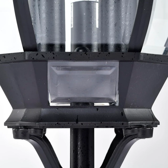 Alt view image 5 of 6 - Nuvo 60/899, 3-Light Outdoor Post Lantern, Beveled Glass, Black