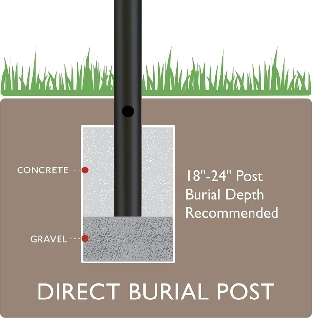 Alt view image 6 of 7 - Design House Oakmont Outdoor Lamp Post, Weather-Resistant, Powder-Coated Steel, Easy Installation, Plastic Cross-Arm, Black, 3 In. D x 80 in. H, 501817